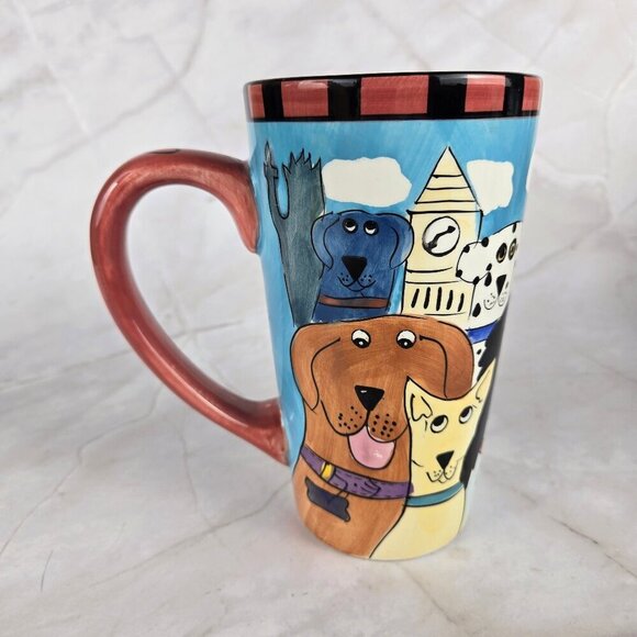 Candace Reiter Dogzilla Oversized Mugs with Handles Dog Themed Set of 2 Vtg 2001 - Picture 5 of 10